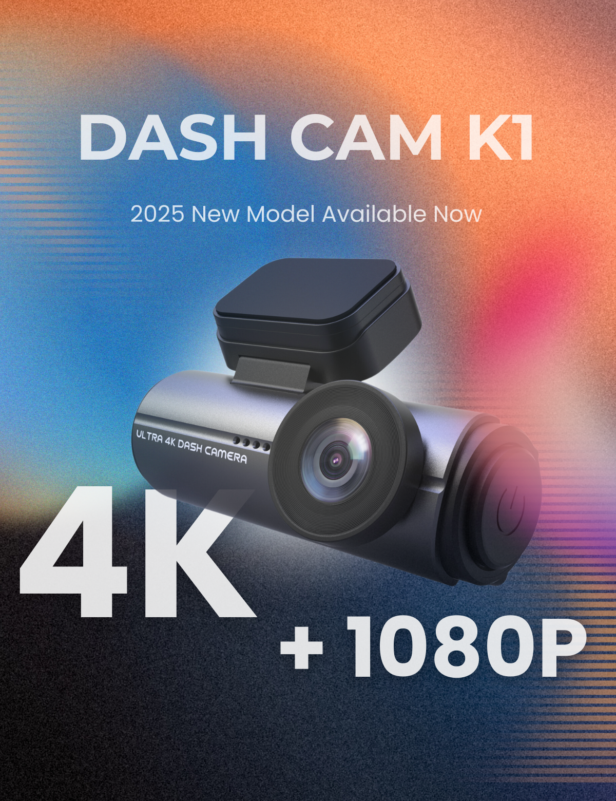 MiraFace K1, 4K+1080P Front & Rear Dash Cam, 32GB Card Included
